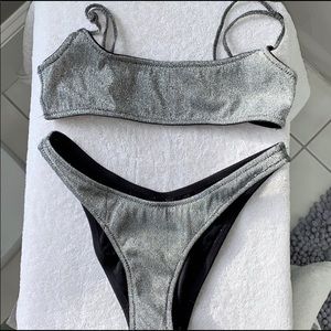 silver mica triangl bikini